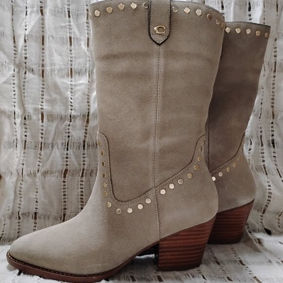 Coach Pheobe Suede Western Boho Boot Sz. 6.5 - Picture 1 of 8